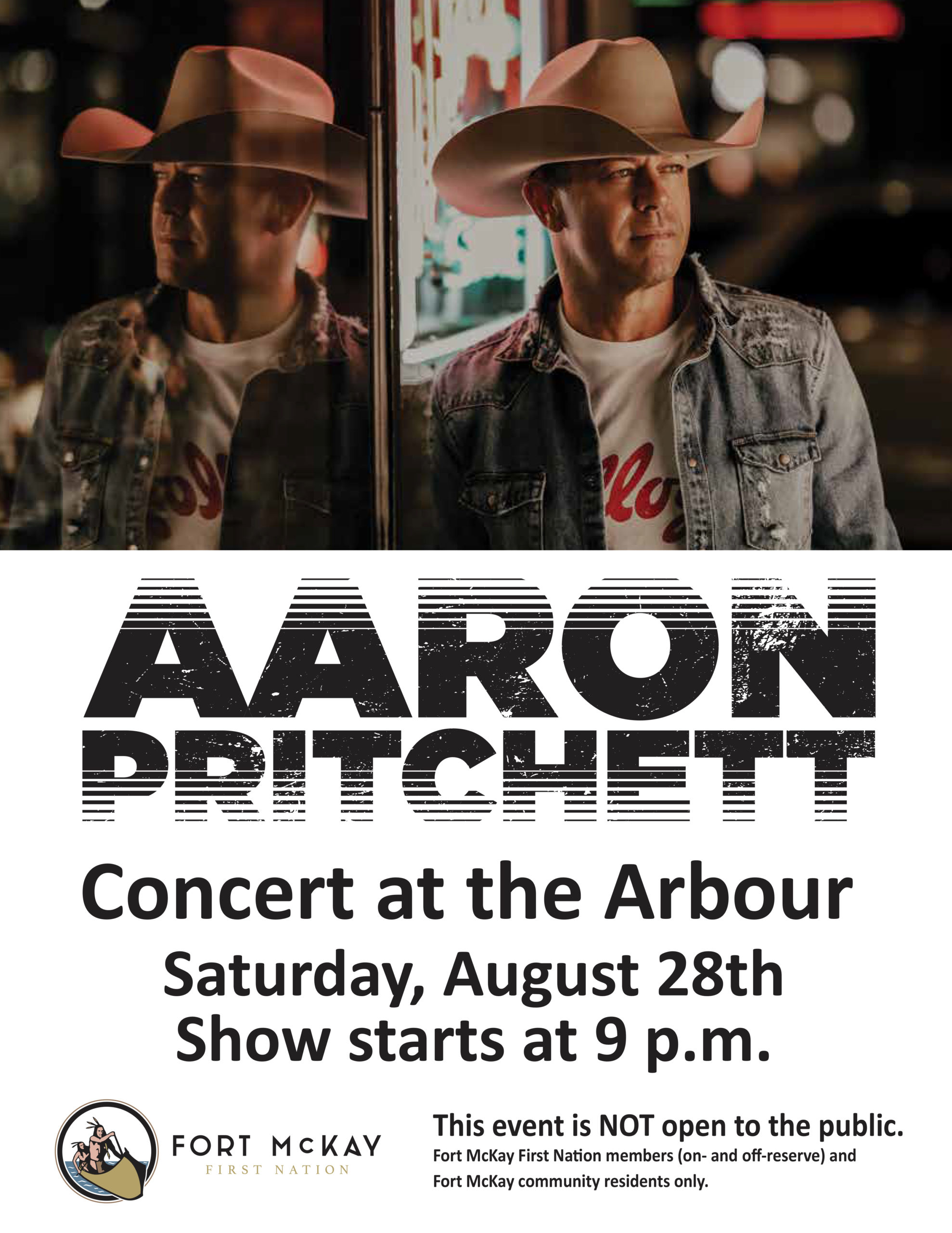 Aaron Pritchett in concert at the Arbour Fort McKay First Nation